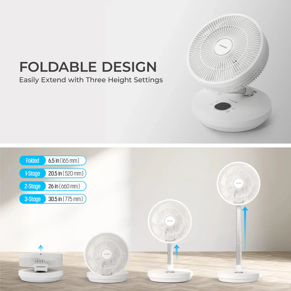 REFURBISHED_CUCKOO Cordless Foldable Air Circulator(CF-ECL1010WH) - Image 3