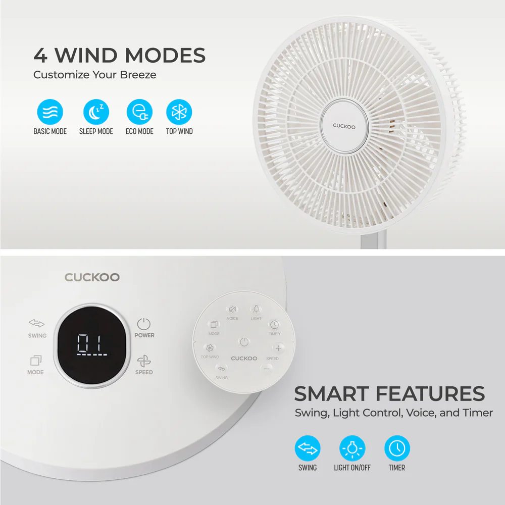 REFURBISHED_CUCKOO Cordless Foldable Air Circulator(CF-ECL1010WH) - Image 4